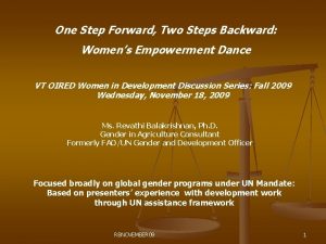 One Step Forward Two Steps Backward Womens Empowerment