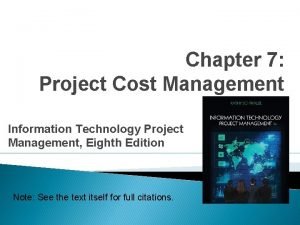 Cost management in agile projects