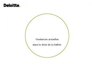 Tendances actuelles dans le droit de la faillite