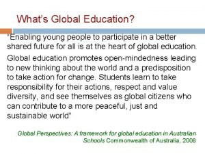 Whats Global Education Enabling young people to participate