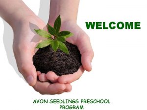 WELCOME AVON SEEDLINGS PRESCHOOL PROGRAM Experienced Staff Instructors