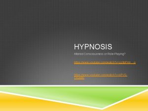 Hypnosis role play