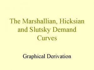 Marshallian vs hicksian demand