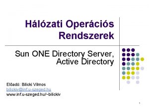 Hlzati Opercis Rendszerek Sun ONE Directory Server Active