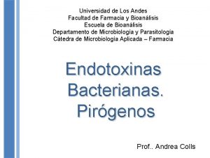 Universidad de Los Andes Facultad de Farmacia y