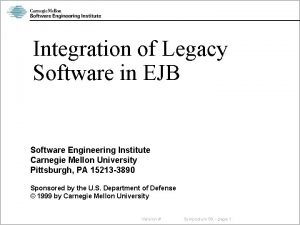Integration of Legacy Software in EJB Software Engineering