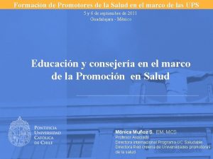 Formacin de Promotores de la Salud en el