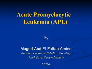 Acute promyelocytic leukemia symptoms