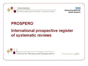 Prospero register Prospero register