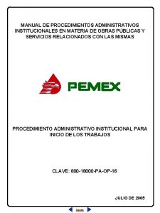 MANUAL DE PROCEDIMIENTOS ADMINISTRATIVOS INSTITUCIONALES EN MATERIA DE