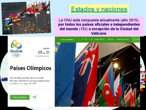 Estados y naciones La ONU est compuesta actualmente