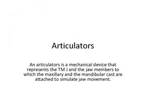 Three point parts of mean value articulator