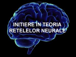 INITIERE IN TEORIA RETELELOR NEURALE 1 Sisteme informatice