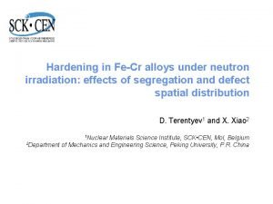 Hardening in FeCr alloys under neutron irradiation effects