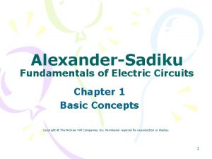 AlexanderSadiku Fundamentals of Electric Circuits Chapter 1 Basic