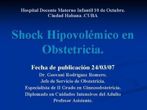 Hospital Docente Materno Infantil 10 de Octubre Ciudad