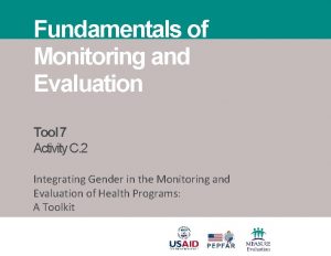 Basics of monitoring and evaluation