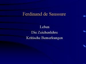Ferdinand de saussure strukturalismus