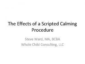 Steve ward calm counts