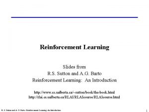 Reinforcement learning slides