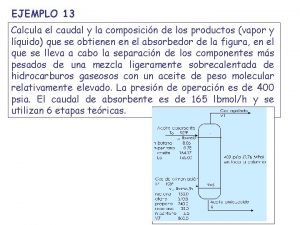 EJEMPLO 13 Calcula el caudal y la composicin