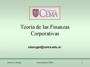 Teora de las Finanzas Corporativas ebarugelcema edu ar