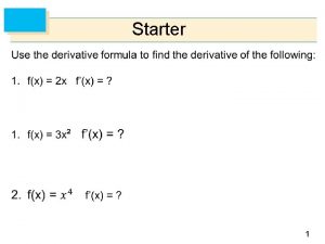 Differentiation basic formulas