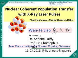 WenTe Liao Magurele 11 03 2011 Nuclear Coherent