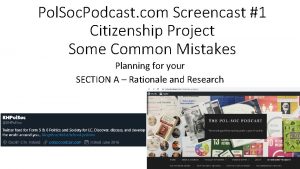 Pol Soc Podcast com Screencast 1 Citizenship Project