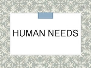 Human needs model