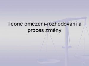 Teorie omezenrozhodovn a proces zmny 1 Pedstaven Teorie