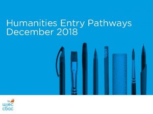 Humanities Entry Pathways December 2018 Recordior Sain Audio