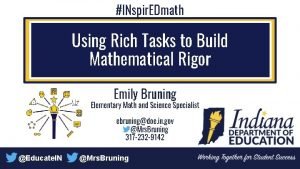 INspir EDmath Using Rich Tasks to Build Mathematical