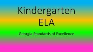 Georgia kindergarten ela standards