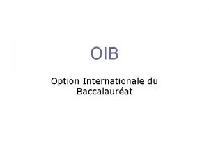 Oib oral exam