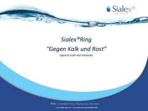 SialexRing Gegen Kalk und Rost against scale and