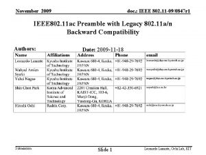 November 2009 doc IEEE 802 11 090847 r