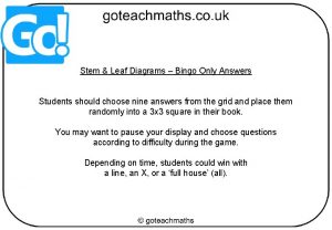 Stem and leaf diagram questions and answers