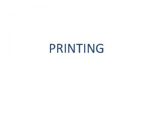 PRINTING What is a Printing and Publishing Industry