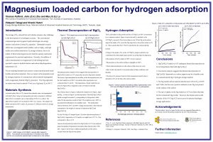 Magnesium loaded carbon for hydrogen adsorption Thomas Rufford
