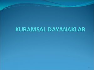 KURAMSAL DAYANAKLAR 1 DAVRANII KURAM Bireyde istenen davranlar