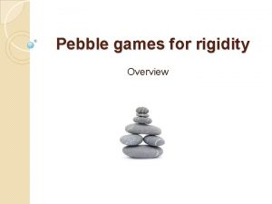 Pebble games for rigidity Overview Introduction The game