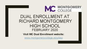 Dual enrollment mc