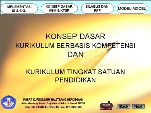 IMPLEMENTASI SI SKL KONSEP DASAR KBK KTSP SILABUS