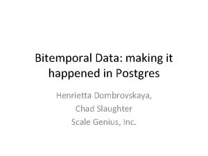 Bitemporal data