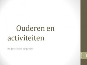 Basisbehoeften ouderen