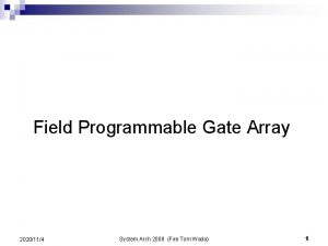 Field Programmable Gate Array 2020114 System Arch 2008