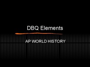 Ap world history dbq thesis examples