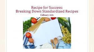 Recipe for Success Breaking Down Standardized Recipes Culinary