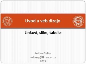 Uvod u veb dizajn Linkovi slike tabele Zoltan